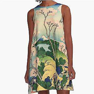 Top Best Alternative Fuji From Goten Yama Hokusai Japanese Print Ukiyoe Woodblock A-Line Dress