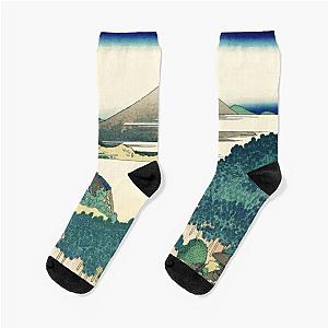 Hokusai The coast of seven leagues in Kamakura by the Japanese ukiyo-e artist Nature painting HD HIGH QUALITY Socks