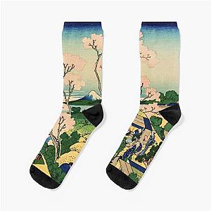 Top Best Alternative Fuji From Goten Yama Hokusai Japanese Print Ukiyoe Woodblock Socks