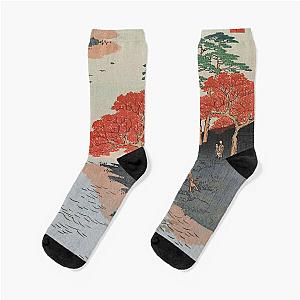 Inside Akiba Shrine Vintage Ukiyo-e Japanese Art Socks