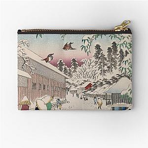 Atagoshita Yabu Lane Snow Scene Vintage Ukiyo-e Japanese Art Zipper Pouch