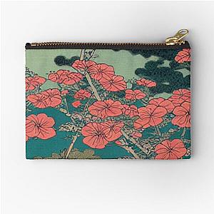 ukiyo e pink flowers Zipper Pouch