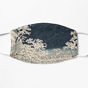 Drum Bridge in Snow Vintage Ukiyo-e Japanese Art Flat Mask