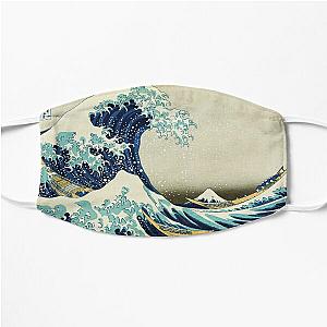 The Great Wave off Kanagawa by the Japanese ukiyo-e artist Hokusai Hiroshige nature waves painting HD HIGH QUALITY Flat Mask