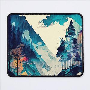 Ukiyo e style Landscape Mouse Pad