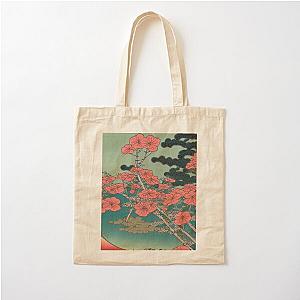 ukiyo e pink flowers Cotton Tote Bag