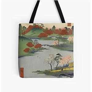 Summer Garden Ukiyo-e Japanese Art All Over Print Tote Bag