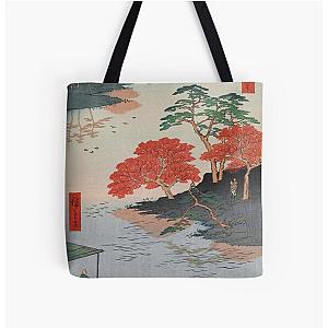 Inside Akiba Shrine Vintage Ukiyo-e Japanese Art All Over Print Tote Bag