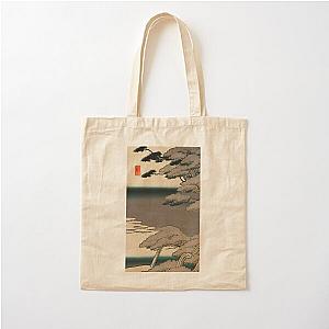 Japanese landscape art, minimal ukiyo e style Cotton Tote Bag