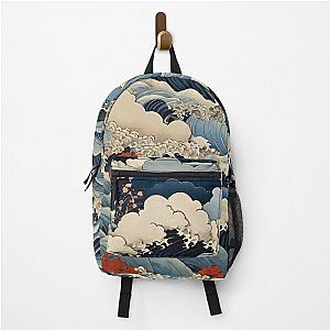 Waves and clouds  japanese ukiyo Backpack