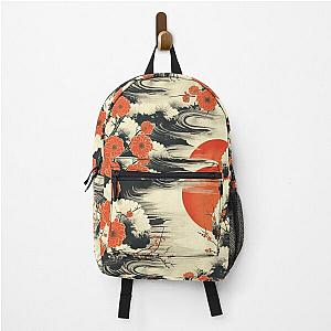 Japanese Flowers - Traditional Japan Art - Floral Pattern - Ukiyo-e style Backpack