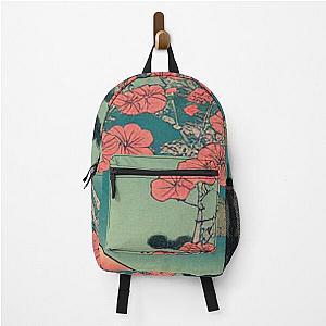 ukiyo e pink flowers Backpack