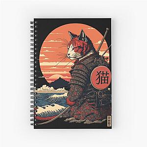 Ukiyo e Samurai Cat  Spiral Notebook