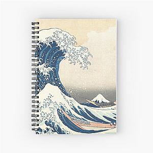 Great Wave off Kanagawa, ukiyo-e by Katsushika Hokusai Spiral Notebook