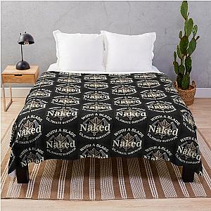 Naked With a Blade Ultimate Survivor Logo Throw Blanket