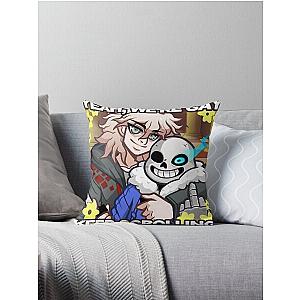 Komaeda Danganronpa & Sans Undertale Throw Pillow