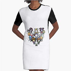 Chibi Undertale Characters Graphic T-Shirt Dress