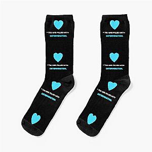 Undertale - You Are Filled With DETERMINATION - Turquoise Socks