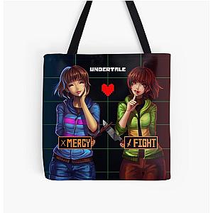 Undertale Mercy or Fight All Over Print Tote Bag