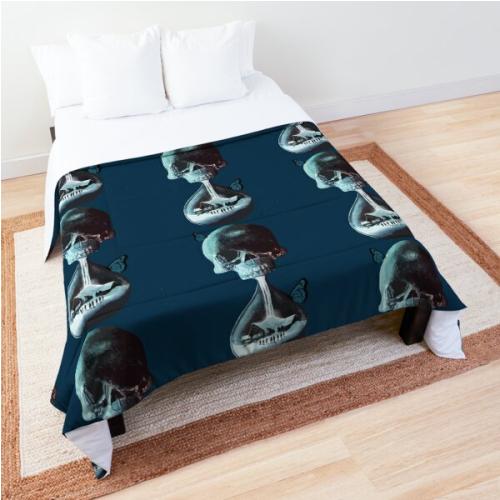 Until dawn - skull and butterflies  Comforter