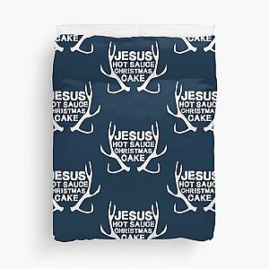 Jesus Hot Sauce Christmas Cake - Until Dawn  Duvet Cover