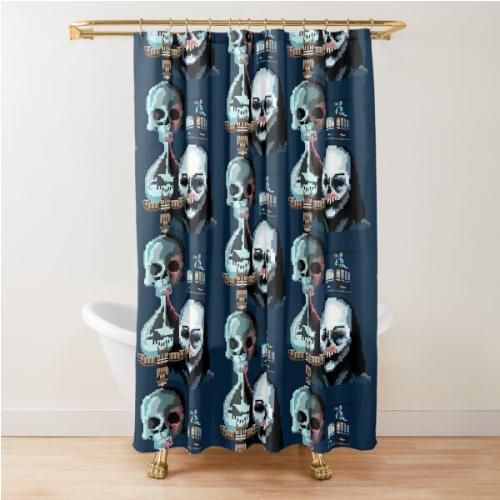 Pixel Until Dawn Famous Horror Movie Actors Watch Suspense And Attractive  Shower Curtain