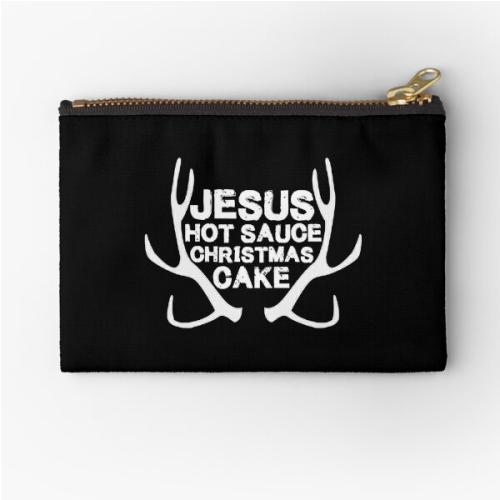 Jesus Hot Sauce Christmas Cake - Until Dawn  Zipper Pouch