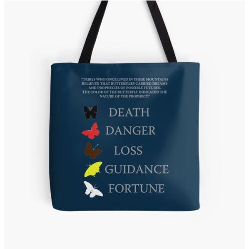 Totembutterflies meanings - until dawn  All Over Print Tote Bag