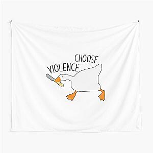 goose with knife, Choose Violence, Funny Quote Goose Tapestry