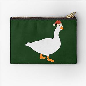 Untitled Goose in a Santa Hat Zipper Pouch