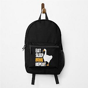 Eat sleep honk repeat untitled goose art game white Backpack