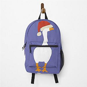 Minimal Abstract Christmas Goose Gamer in Santa Hat Backpack