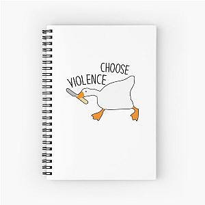 goose with knife, Choose Violence, Funny Quote Goose Spiral Notebook