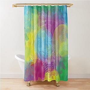 Unwound labyrinth abstract art Shower Curtain