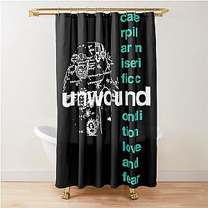 Unwound Caterpillar Miserific Condition Love And Fear Shower Curtain