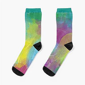 Unwound labyrinth abstract art Socks