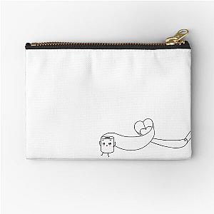 Happy unwound roll of toilet paper with heart Zipper Pouch