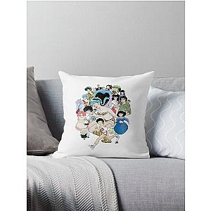 urusei yatsura and  friend Throw Pillow