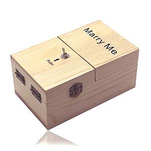 Beige Marry Me Wooden Useless Box