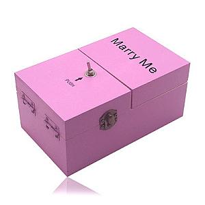 Pink Marry Me Wooden Useless Box