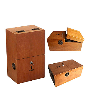 Brown Wooden Useless Box