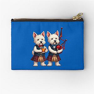 Burns Supper West Highland Terrier Bagpiper Usher Zipper Pouch