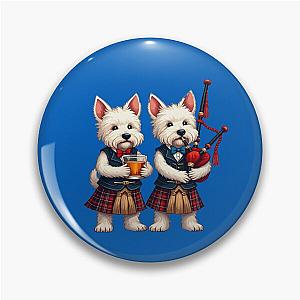 Burns Supper West Highland Terrier Bagpiper Usher Pin