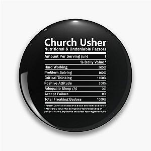 Church Usher T-Shirt Gift Item Tee Pin
