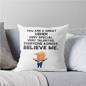Usher Funny Trump Throw Pillow