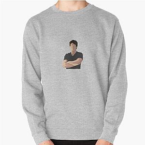 Vampire Diaries Sweatshirts - Damon Salvatore Sticker Pullover Sweatshirt RB2904