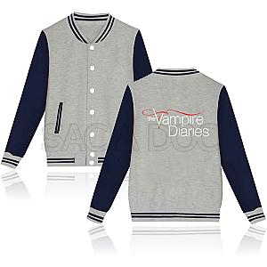 Vampire Diaries Jackets - Lovers Jacket Winter Elena Damon Stefan Print Baseball