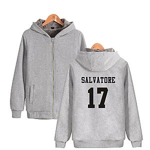 Vampire Diaries Jackets-Salvatore 17 Mystic Falls Timberwolves Super Warm Jacket