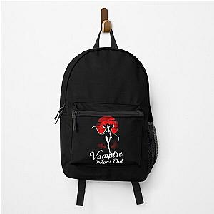 Halloween Vampire Night Out: Stylish Female Vampire Under Red Moonlight Backpack