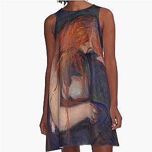 Edvard Munch Vampyr A-Line Dress